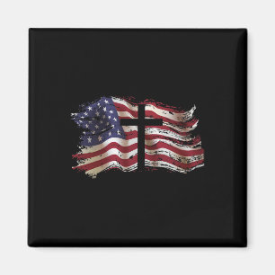 Amerikanische Flagge Distressed auf dem Kopf Verei Magnet