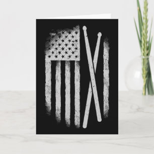 Amerikanische Flagge Drumsticks Usa Drummer Vintag Karte