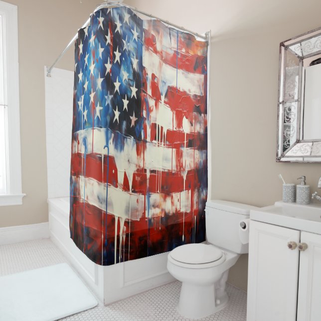 Amerikanische Flagge Duschvorhang (Beispiel)