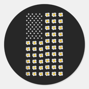 Amerikanische Flagge Ei Essen USA Patriotismus Pat Runder Aufkleber