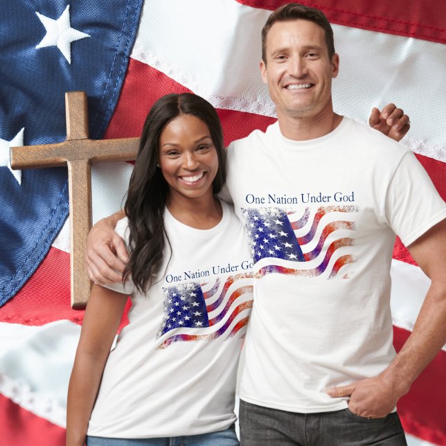 Amerikanische Flagge, eine Nation unter Gott T-Shirt (American Flag, One Nation Under God T-Shirt - Men's and Women's Sizes)