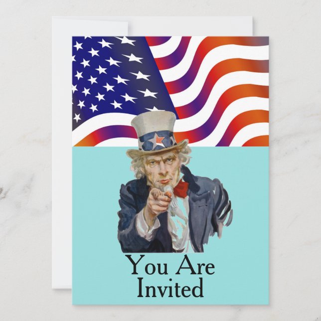 Amerikanische Flagge Einladung (Vorderseite)