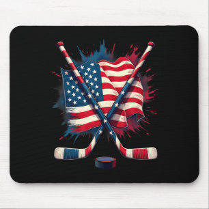 Amerikanische Flagge Eishockey Mousepad