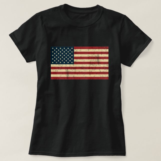 Amerikanische Flagge erschüttert T-Shirt (Design vorne)