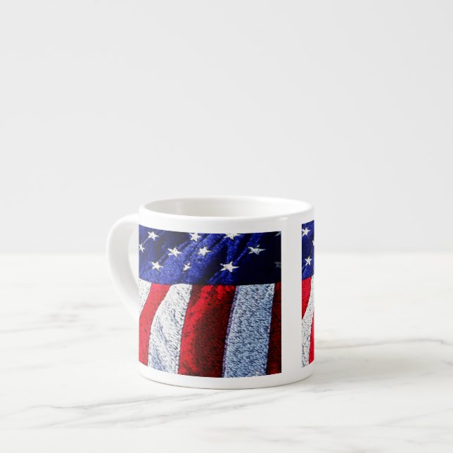 Amerikanische Flagge Espressotasse (Vorderseite Links)