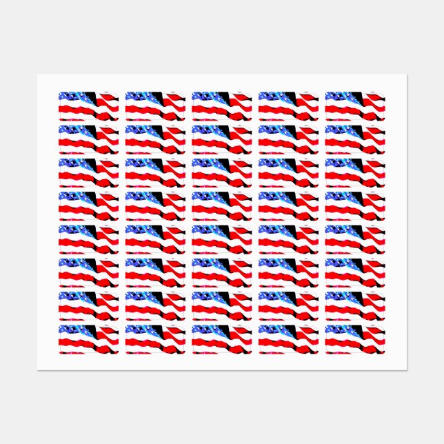 Amerikanische Flagge Etiketten (Blatt)