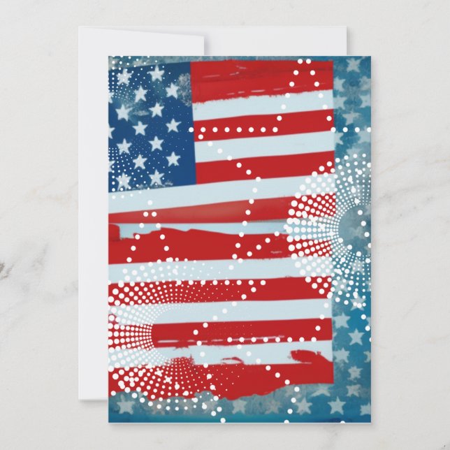 Amerikanische Flagge Feiertagskarte (Vorderseite)