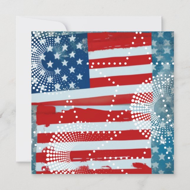 Amerikanische Flagge Feiertagskarte (Vorderseite)