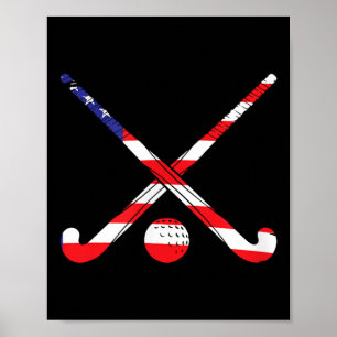 Amerikanische Flagge Feldhockey Patriot Usa Sport Poster