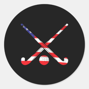 Amerikanische Flagge Feldhockey Patriot Usa Sport Runder Aufkleber