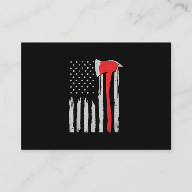 Amerikanische Flagge Feuerwehrmann Roter Feuerwehr Visitenkarte (Vorderseite)