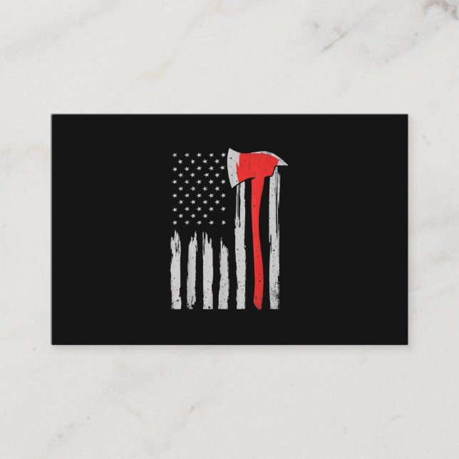 Amerikanische Flagge Feuerwehrmann Roter Feuerwehr Visitenkarte (Vorderseite)