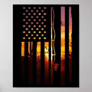 Amerikanische Flagge Fisch Fischer Fischer Lustig Poster