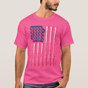 Amerikanische Flagge Fisch und Fangroden für Fisch T-Shirt