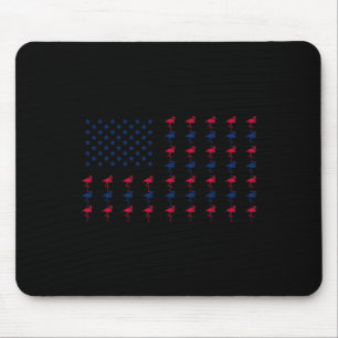 Amerikanische Flagge Flamingo Lover 4. Juli Patri Mousepad