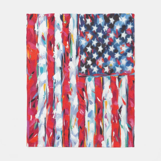 Amerikanische Flagge Fleecedecke (Vorderseite)