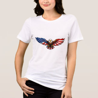 Amerikanische Flagge Flügel Weißkopfseeadler Patri Tri-Blend Shirt