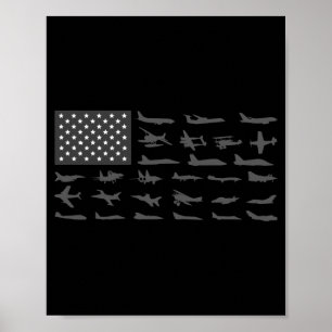 Amerikanische Flagge Flugzeug Luftfahrt patriotisc Poster