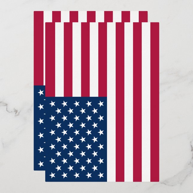 Amerikanische Flagge Folieneinladung (Vorderseite/Rückseite)