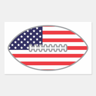 Amerikanische Flagge Football Rechteckiger Aufkleber