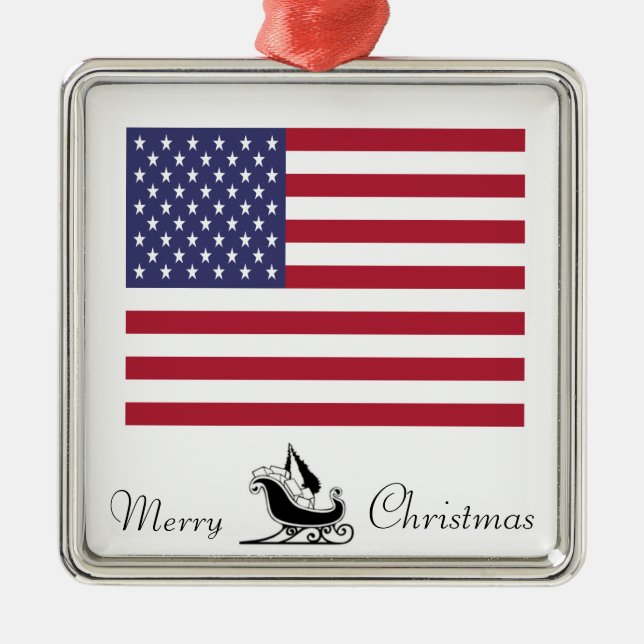 Amerikanische Flagge frohe Weihnachtsschmuck (Vorne)