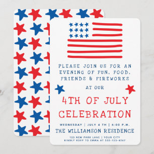 Amerikanische Flagge   Fun Style 4. Juli Party Einladung