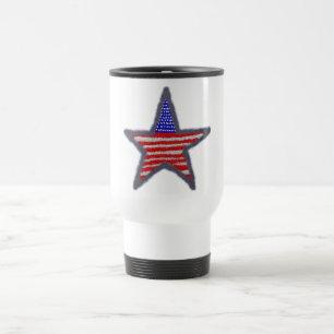 Amerikanische Flagge funkelnder Stern Reisebecher