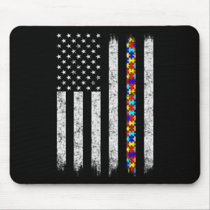 Amerikanische Flagge für Autismus Mousepad