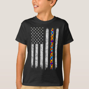 Amerikanische Flagge für Autismus T-Shirt