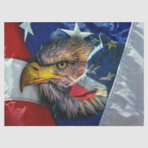 Amerikanische Flagge für Bald-Adler und Wolf Seidenpapier