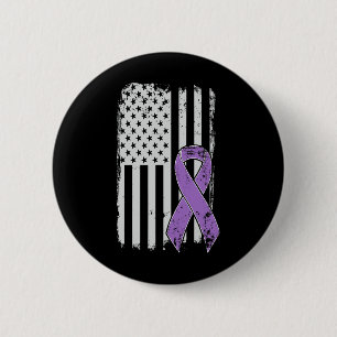 Amerikanische Flagge für Bauchspeicheldrüsenkrebs Button