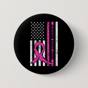 Amerikanische Flagge für das Brustkrebs-Bewusstsei Button