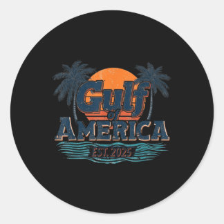 Amerikanische Flagge für den Retro-Golf von Amerik Runder Aufkleber