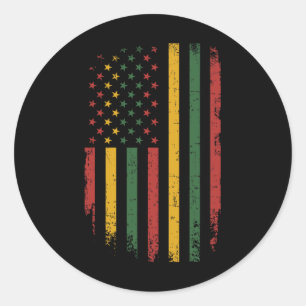Amerikanische Flagge für die Freiheit der schwarze Runder Aufkleber