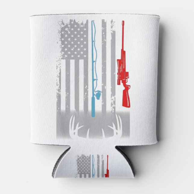 Amerikanische Flagge für die Jagd auf Kabeljau Dosenkühler (Vorderseite)