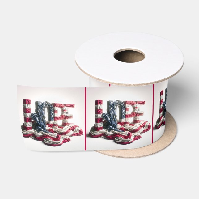 Amerikanische Flagge für Hoffnung Typografie Satinband (Spule)