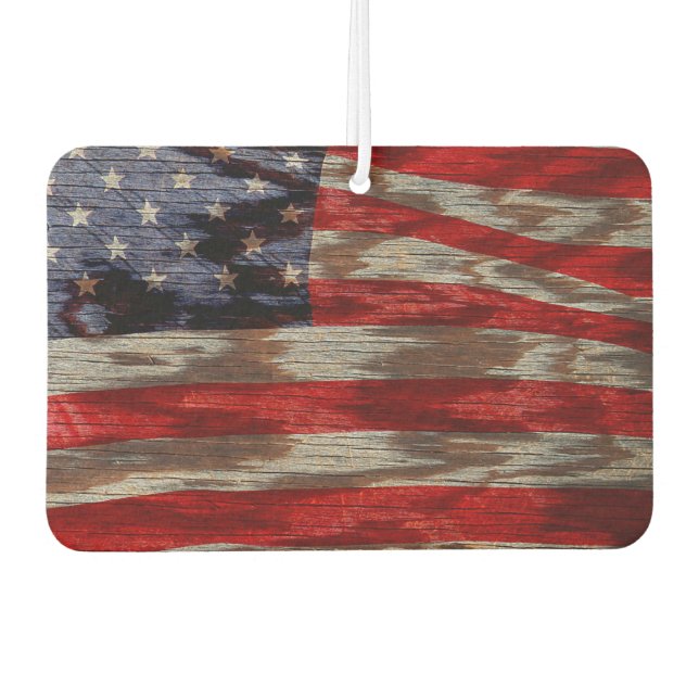 Amerikanische Flagge für Holzkorn Autolufterfrischer (Vorderseite)