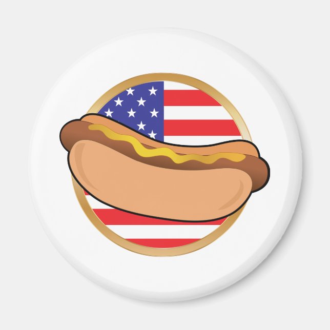 Amerikanische Flagge für Hot Dog Magnet (Vorne)