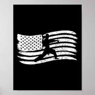 Amerikanische Flagge für Kinder mit Karate Boy Pat Poster