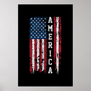 Amerikanische Flagge für Männer am 4. Juli Poster