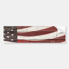 Amerikanische Flagge für rustikale Holztextur Autoaufkleber