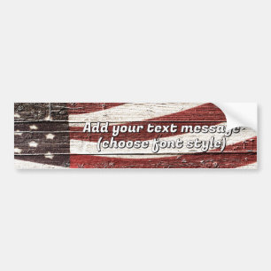 Amerikanische Flagge für rustikale Holztextur Autoaufkleber