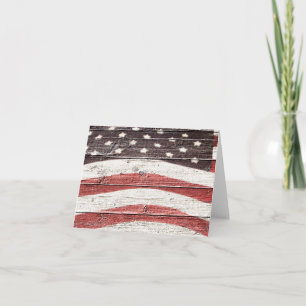 Amerikanische Flagge für rustikale Holztextur Karte