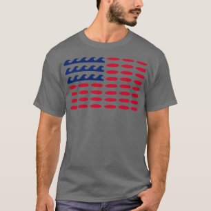 Amerikanische Flagge für Surfer T-Shirt