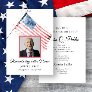 Amerikanische Flagge - Gedenkfeier zum Gedenken Einladung