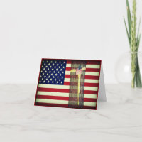 Amerikanische Flagge/Gelbes Band Militär Notizkart