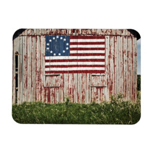 Amerikanische Flagge gemalt auf Scheune Magnet