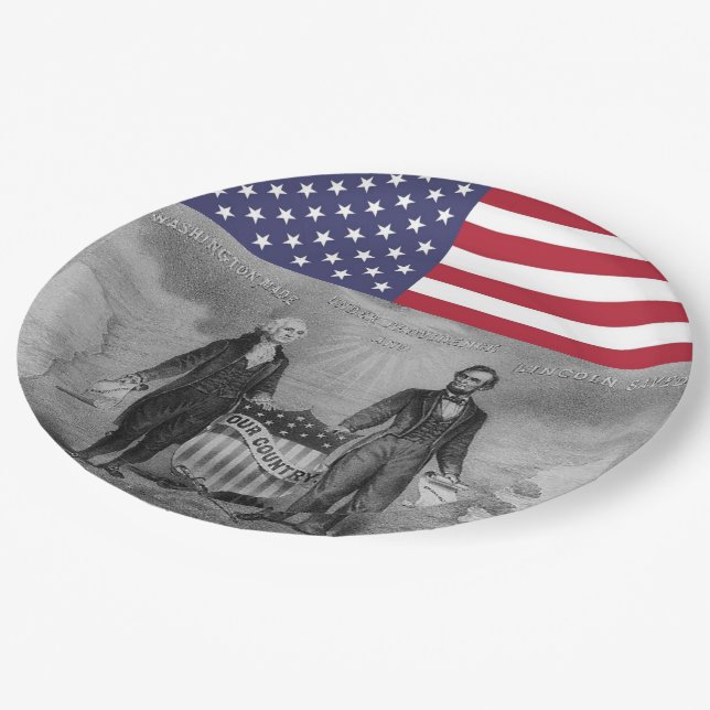 Amerikanische Flagge George Washingtons Abraham Pappteller (Schrägansicht)