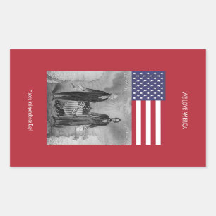 Amerikanische Flagge George Washingtons Abraham Rechteckiger Aufkleber