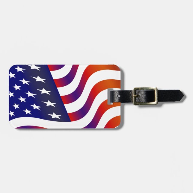 Amerikanische Flagge Gepäckanhänger (Vorderseite horizontal)